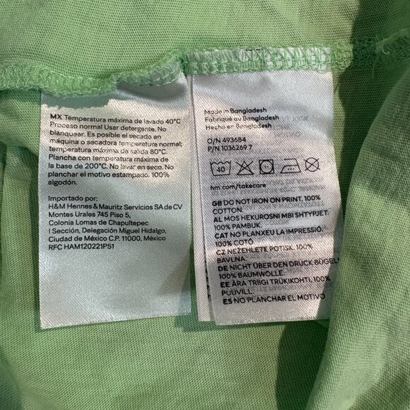 Sonic the Hedgehog H&M Girls Size 8-10 Mint Green Graphic T-shirt (SKU: 109G) - Picture 4 of 4